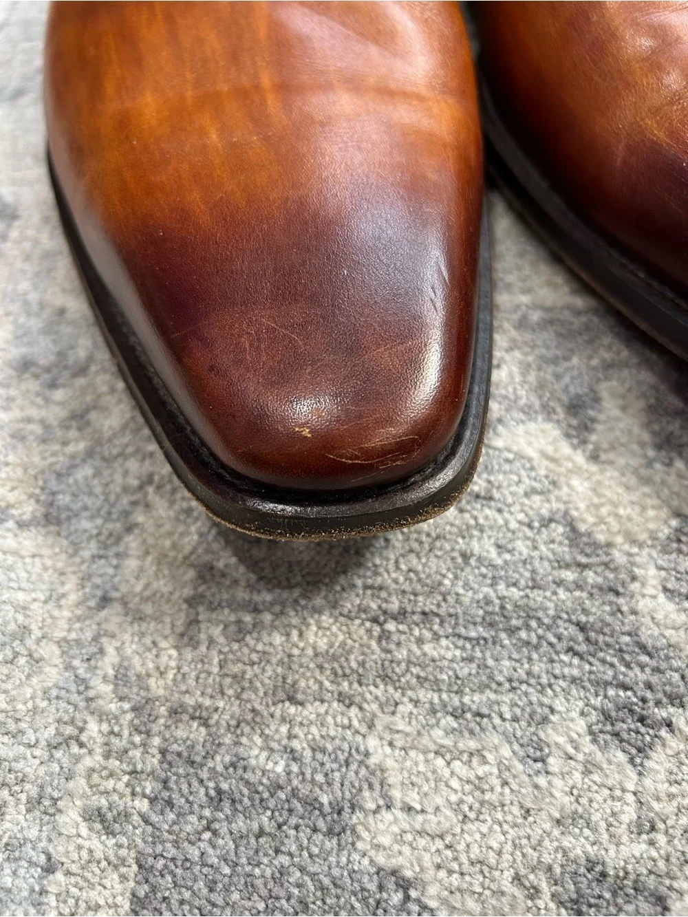 Magnanni Men’s 11.5M Leather Single Monk Strap Dress Shoes Cognac Brown